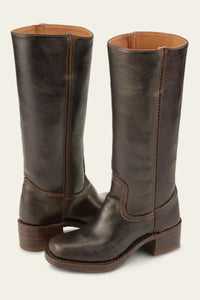 Kniehohe Stiefel Damen, eleganter Schnitt mit Blockabsatz | J&B
