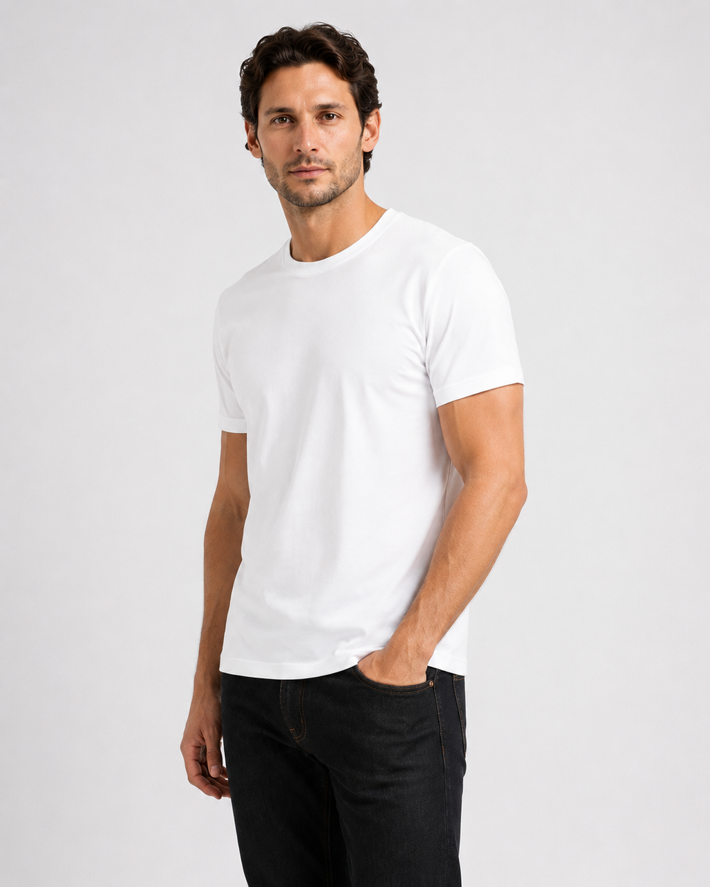 Regular Fit Crew Neck Cotton T-Shirt - Image 2