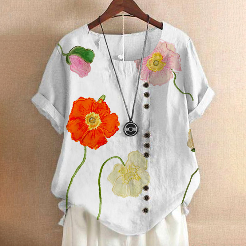 Anja – Floral Button-Up Blouse - Image 2