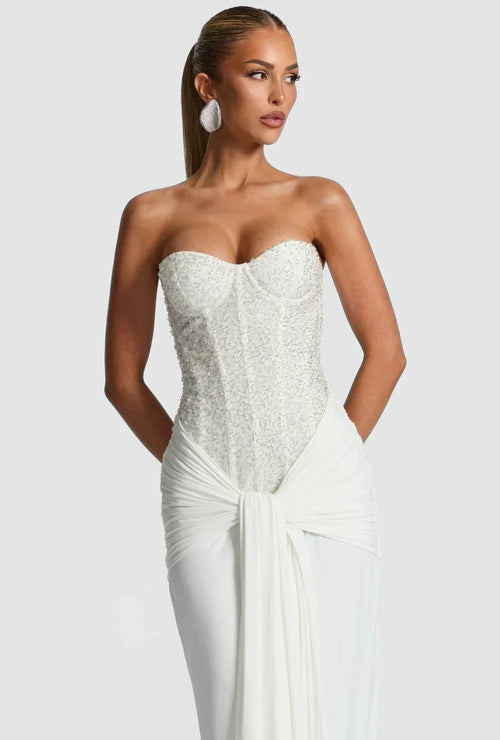 Elegantes trägerloses Abendkleid – Bild 1