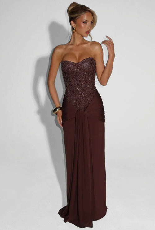 Elegantes trägerloses Abendkleid – Bild 2