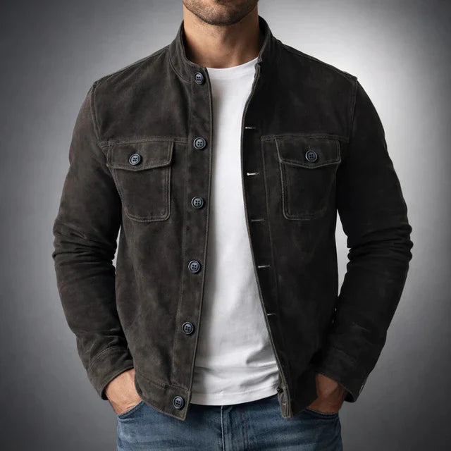 Utility-Jacke Herren, lockerer Schnitt mit Knopfverschluss | J&B - 4 - Jasminaboutique.com