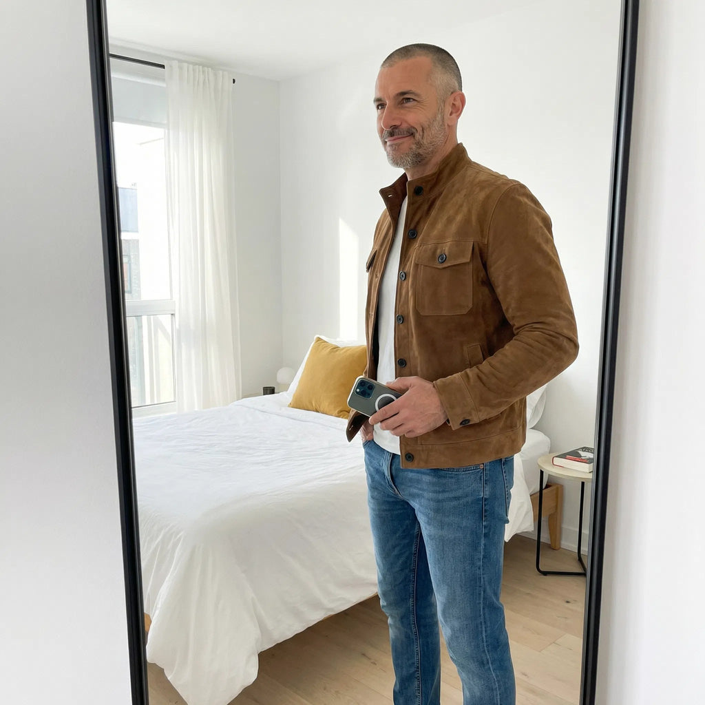 Utility-Jacke Herren, lockerer Schnitt mit Knopfverschluss | J&B - 8 - Jasminaboutique.com