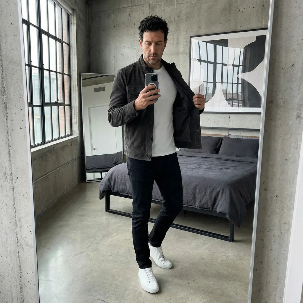 Utility-Jacke Herren, lockerer Schnitt mit Knopfverschluss | J&B - 10 - Jasminaboutique.com