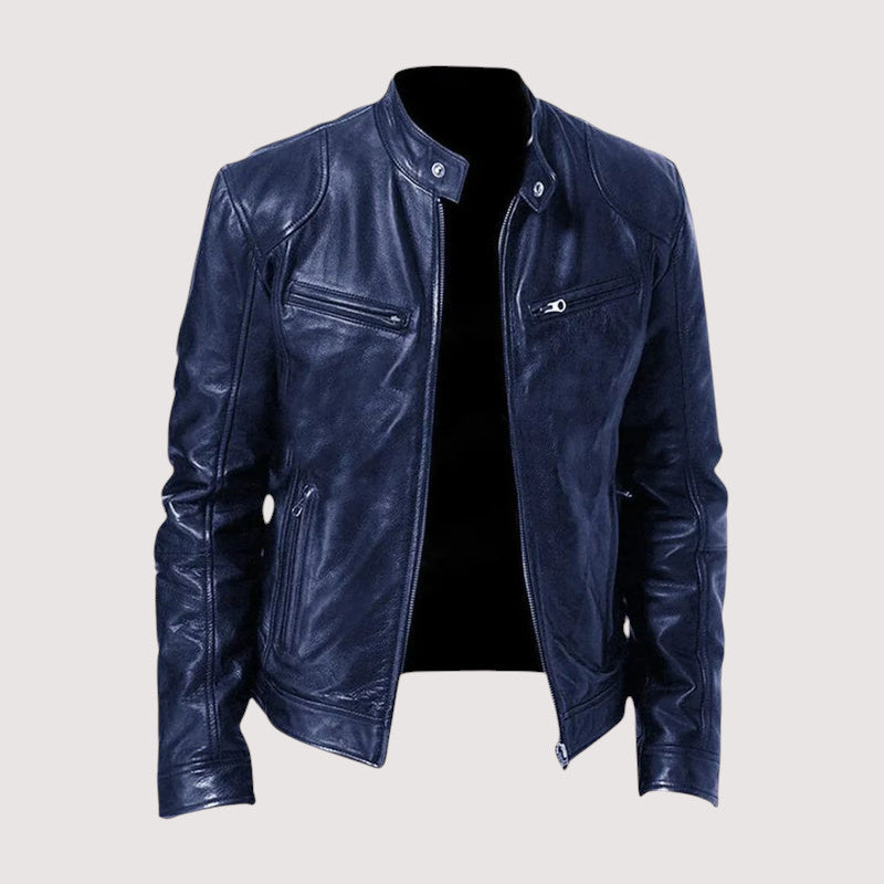 Lederjacke Herren – Strukturierte Passform mit praktischen Reißverschlusstaschen | J&B - 5 - Jasminaboutique.com