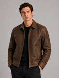 Lederjacke Herren mit klassischem Schnitt und elegantem Reißverschluss | J&B - 1 - Jasminaboutique.com