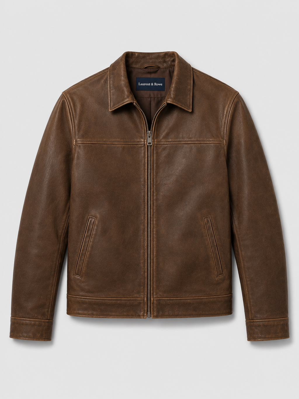 Lederjacke Herren mit klassischem Schnitt und elegantem Reißverschluss | J&B - 2 - Jasminaboutique.com