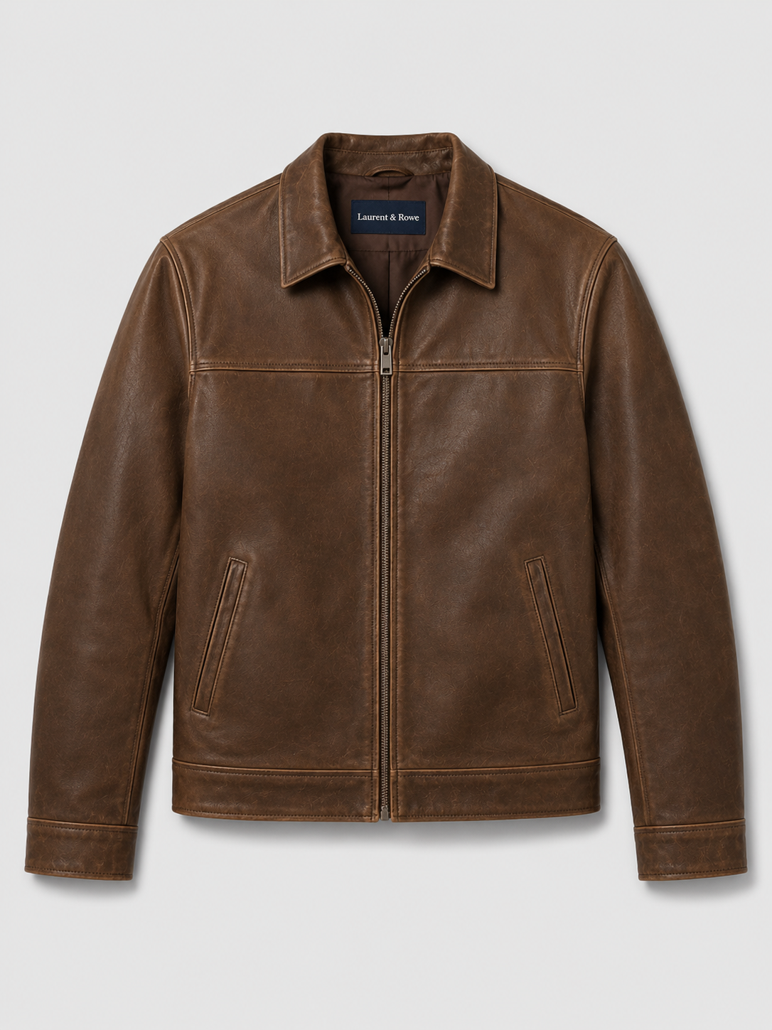 Lederjacke Herren mit klassischem Schnitt und elegantem Reißverschluss | J&B - 2 - Jasminaboutique.com