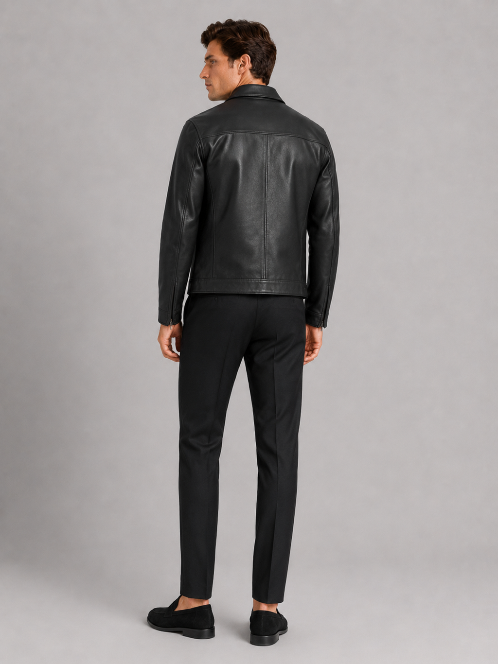 Lederjacke Herren mit klassischem Schnitt und elegantem Reißverschluss | J&B - 11 - Jasminaboutique.com