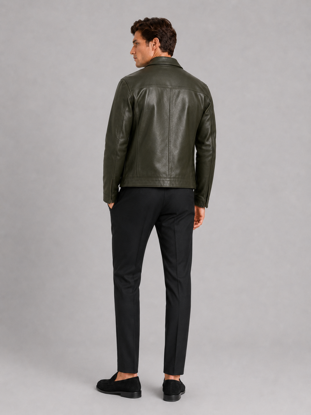 Lederjacke Herren mit klassischem Schnitt und elegantem Reißverschluss | J&B - 16 - Jasminaboutique.com