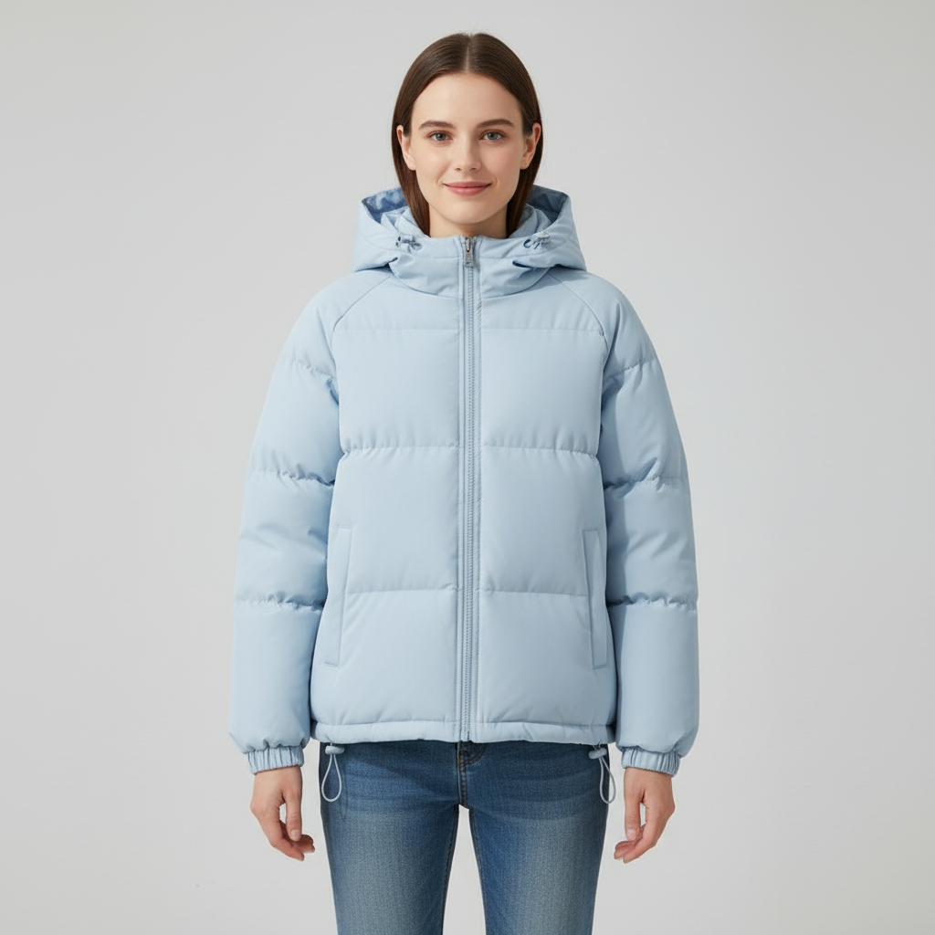 Damen Steppjacke mit Kapuze und Reißverschluss | J&B - 2 - Jasminaboutique.com
