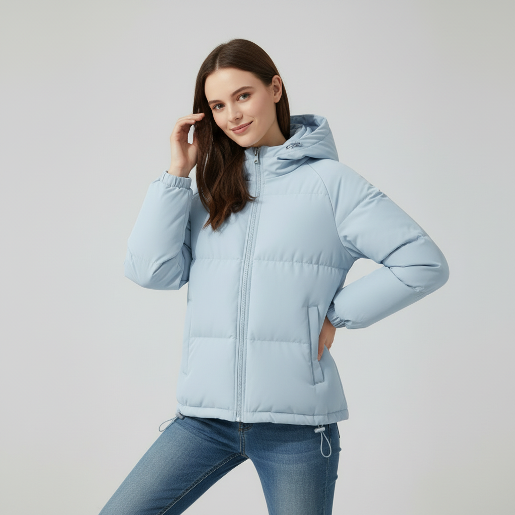 Damen Steppjacke mit Kapuze und Reißverschluss | J&B - 5 - Jasminaboutique.com