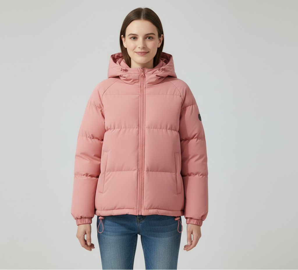 Damen Steppjacke mit Kapuze und Reißverschluss | J&B - 7 - Jasminaboutique.com