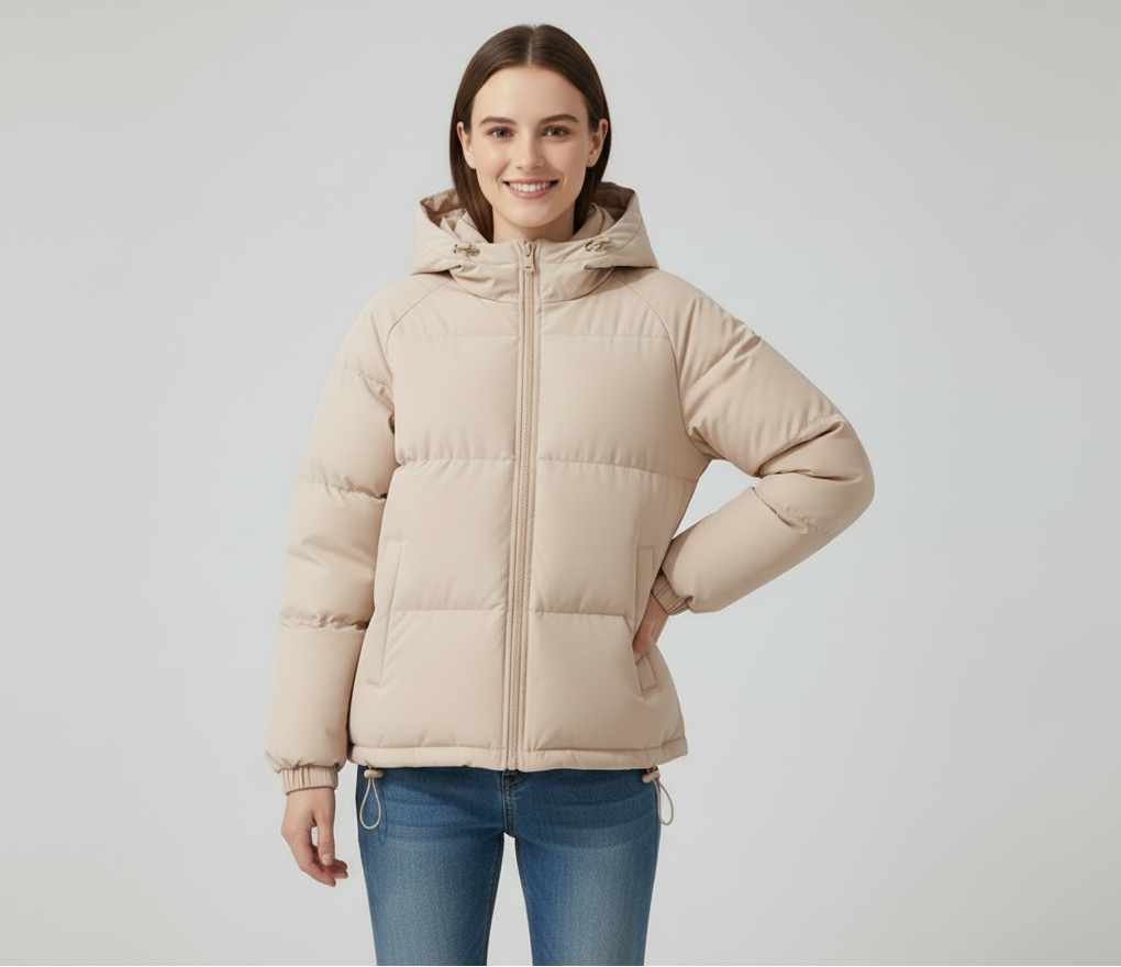 Damen Steppjacke mit Kapuze und Reißverschluss | J&B - 16 - Jasminaboutique.com