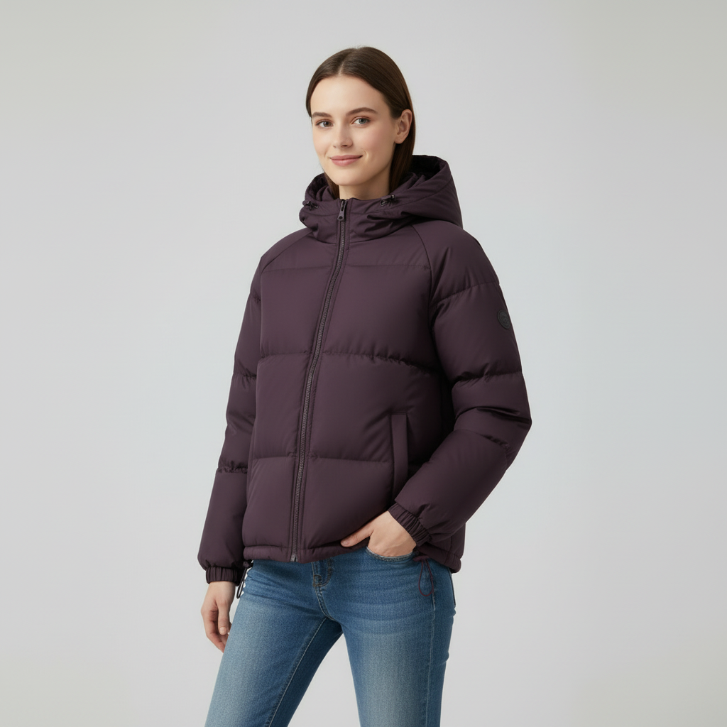 Damen Steppjacke mit Kapuze und Reißverschluss | J&B - 17 - Jasminaboutique.com