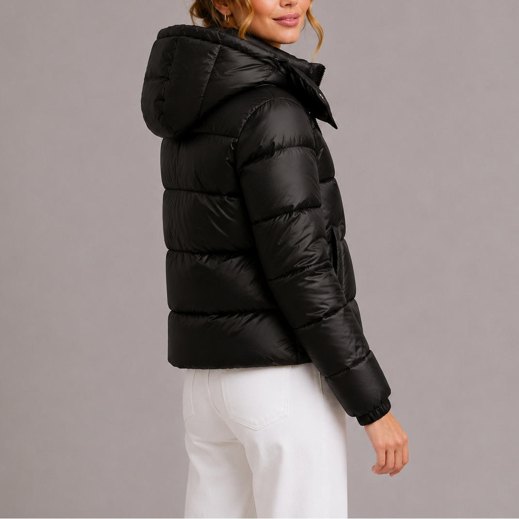 Daunenjacke Damen mit Kapuze und Reißverschluss | J&B - 4 - Jasminaboutique.com