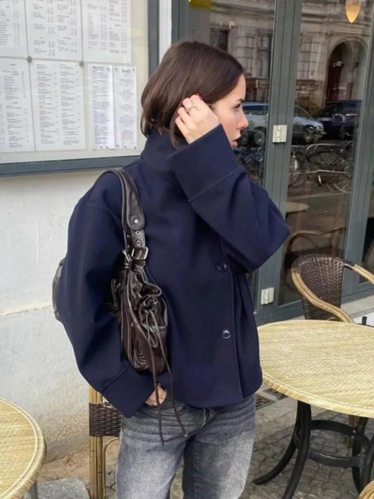 Damenjacke mit hohem Kragen und lockerer Passform | J&B - 17 - Jasminaboutique.com