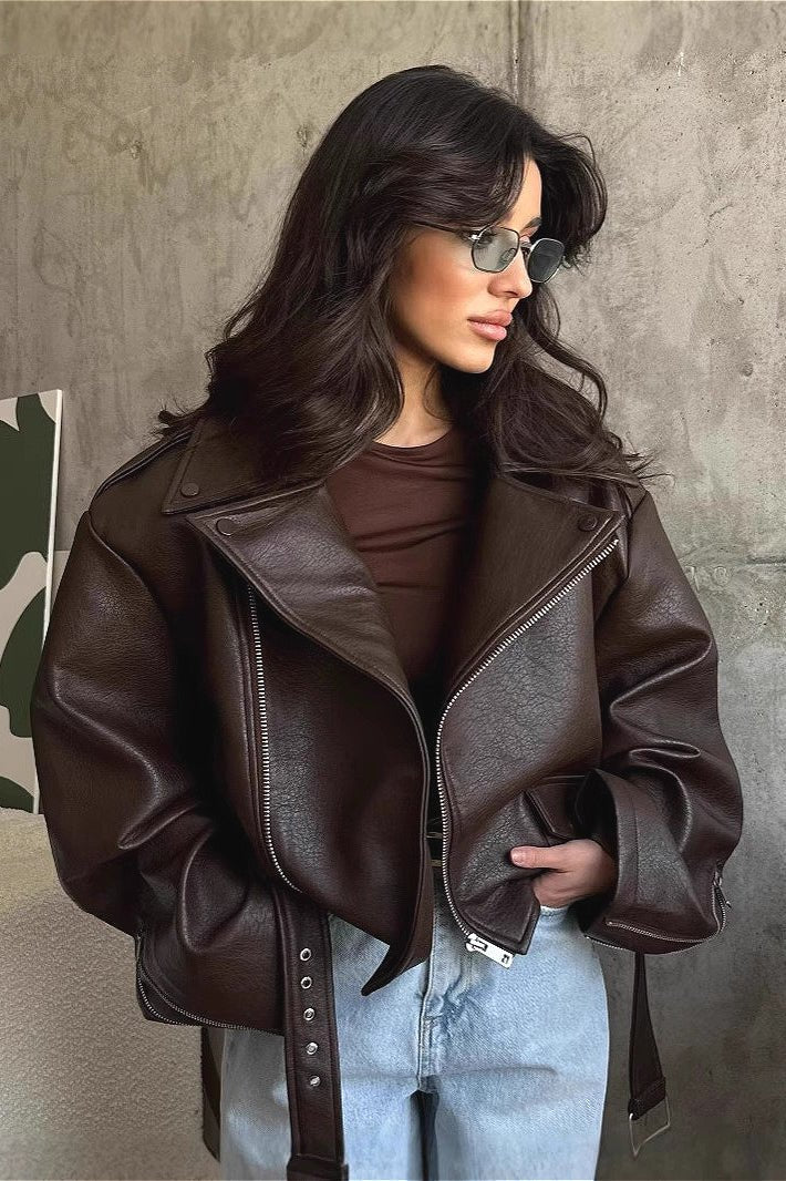Bomberjacke Damen mit Gürtel und Oversize-Passform | J&B - 1 - Jasminaboutique.com