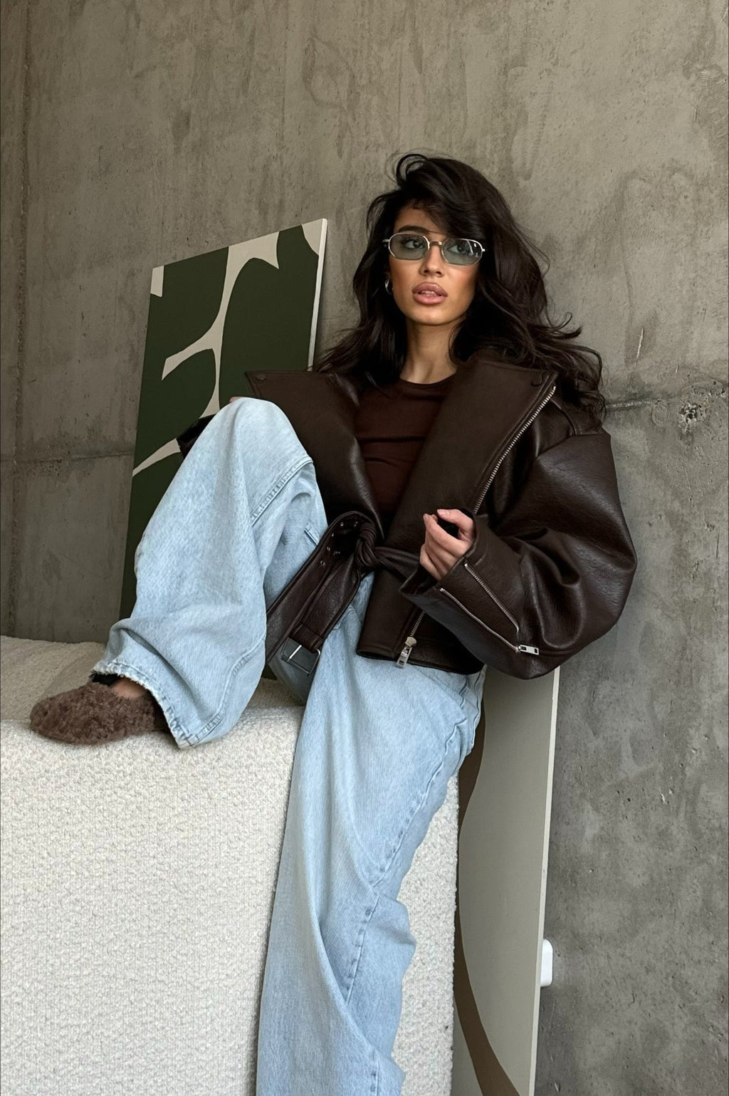 Bomberjacke Damen mit Gürtel und Oversize-Passform | J&B - 4 - Jasminaboutique.com