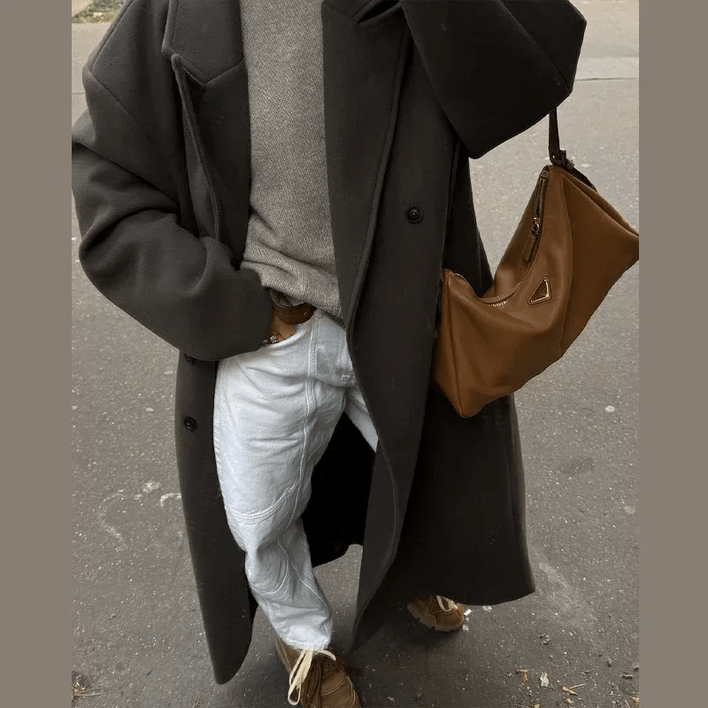 Lange Damenjacke mit lockerer Passform und breitem Revers | J&B - 3 - Jasminaboutique.com