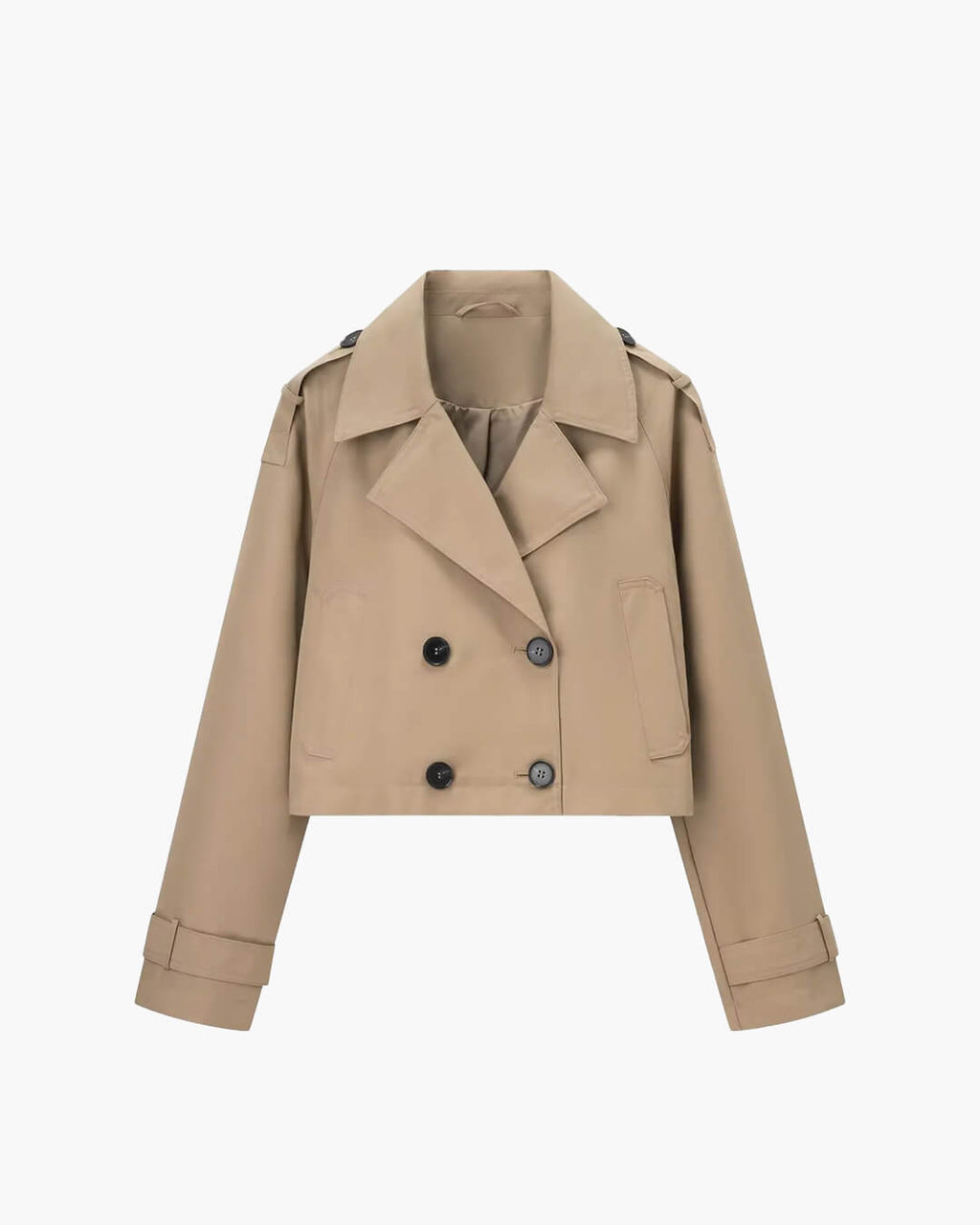 Kurze Damenjacke mit doppelreihigem Design und Gürtel | J&B - 1 - Jasminaboutique.com