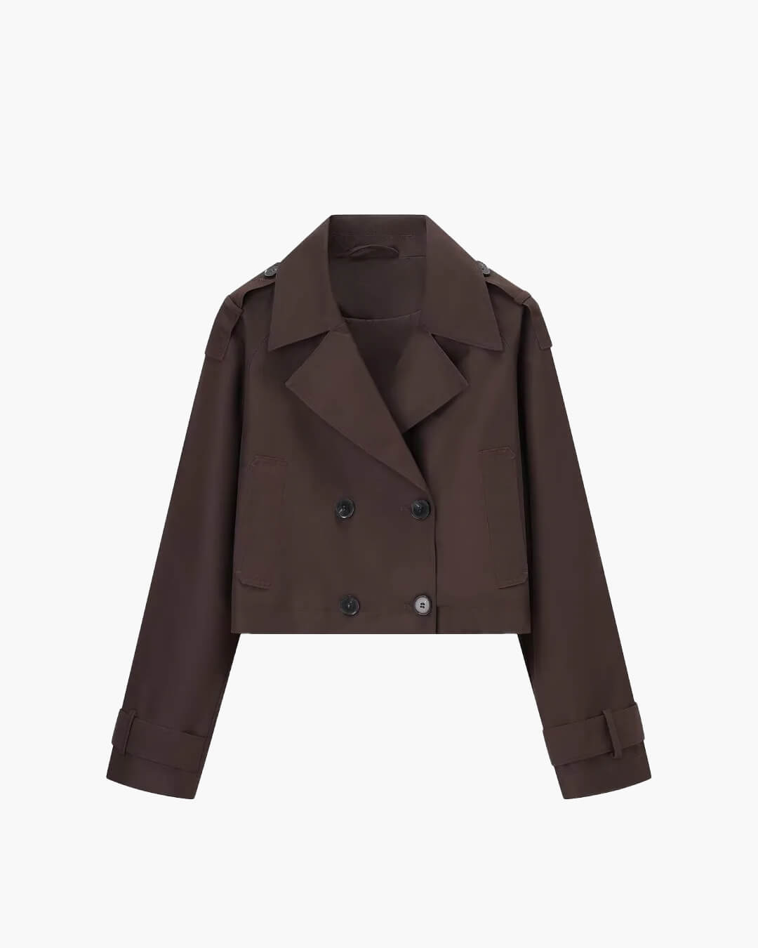 Kurze Damenjacke mit doppelreihigem Design und Gürtel | J&B - 7 - Jasminaboutique.com