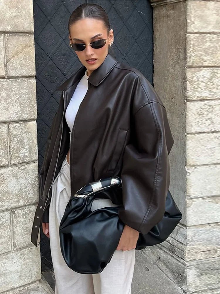 Bomberjacke Damen mit Gürtel und Oversized-Schnitt | J&B - 4 - Jasminaboutique.com