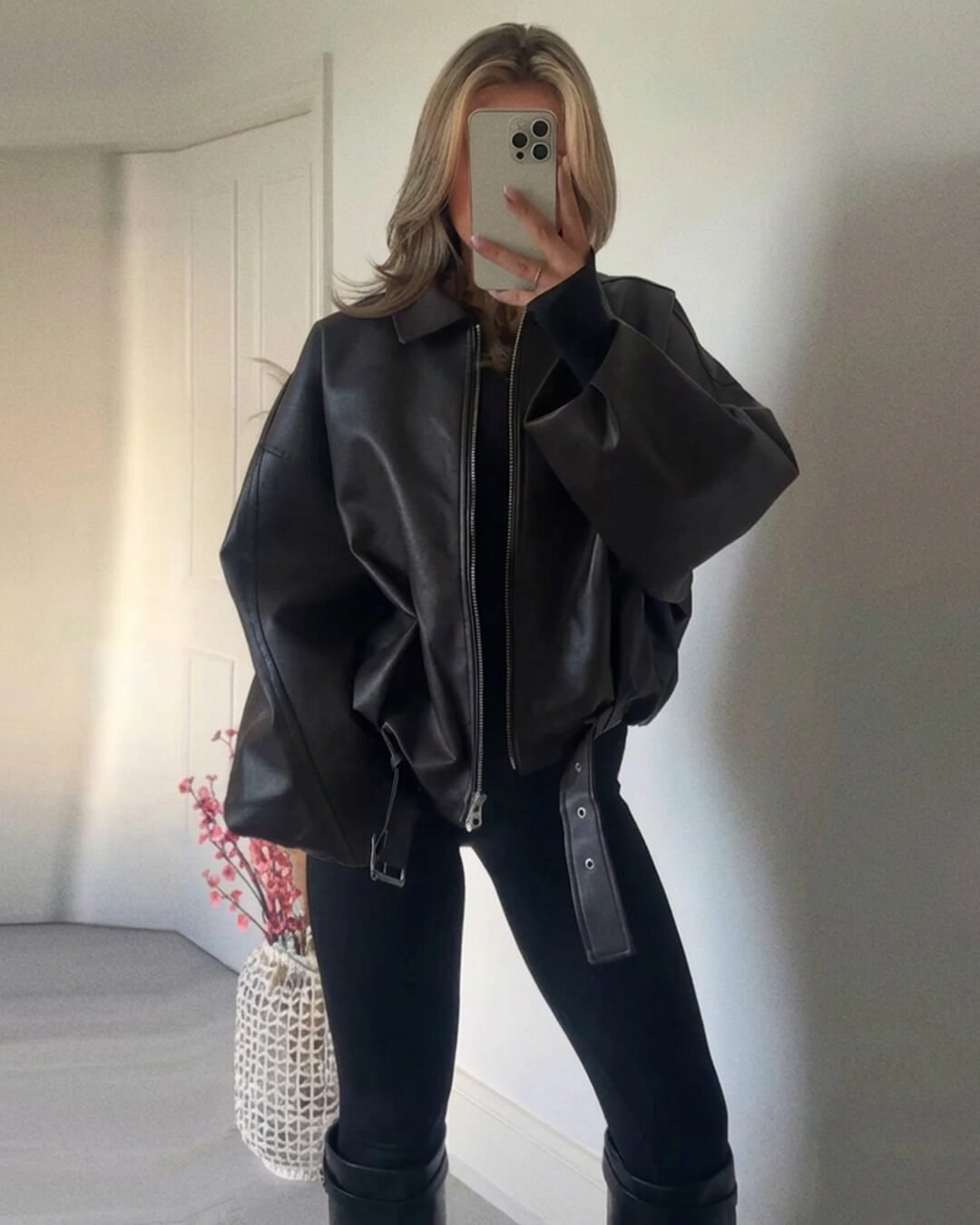 Bomberjacke Damen mit Gürtel und Oversized-Schnitt | J&B - 12 - Jasminaboutique.com