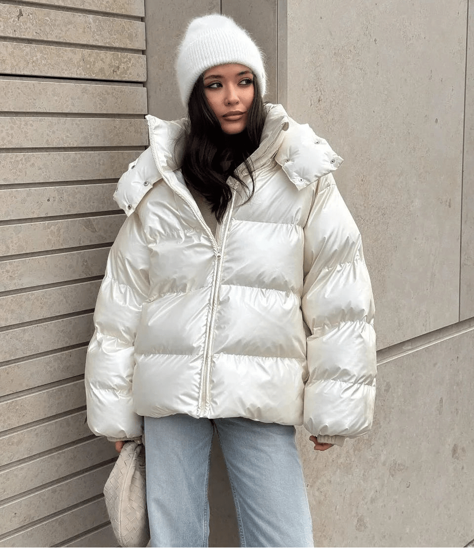 Daunenjacke Damen, kurz geschnitten, glänzende Oberfläche | J&B - 15 - Jasminaboutique.com