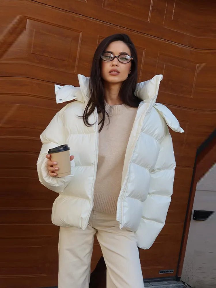 Daunenjacke Damen, kurz geschnitten, glänzende Oberfläche | J&B - 16 - Jasminaboutique.com