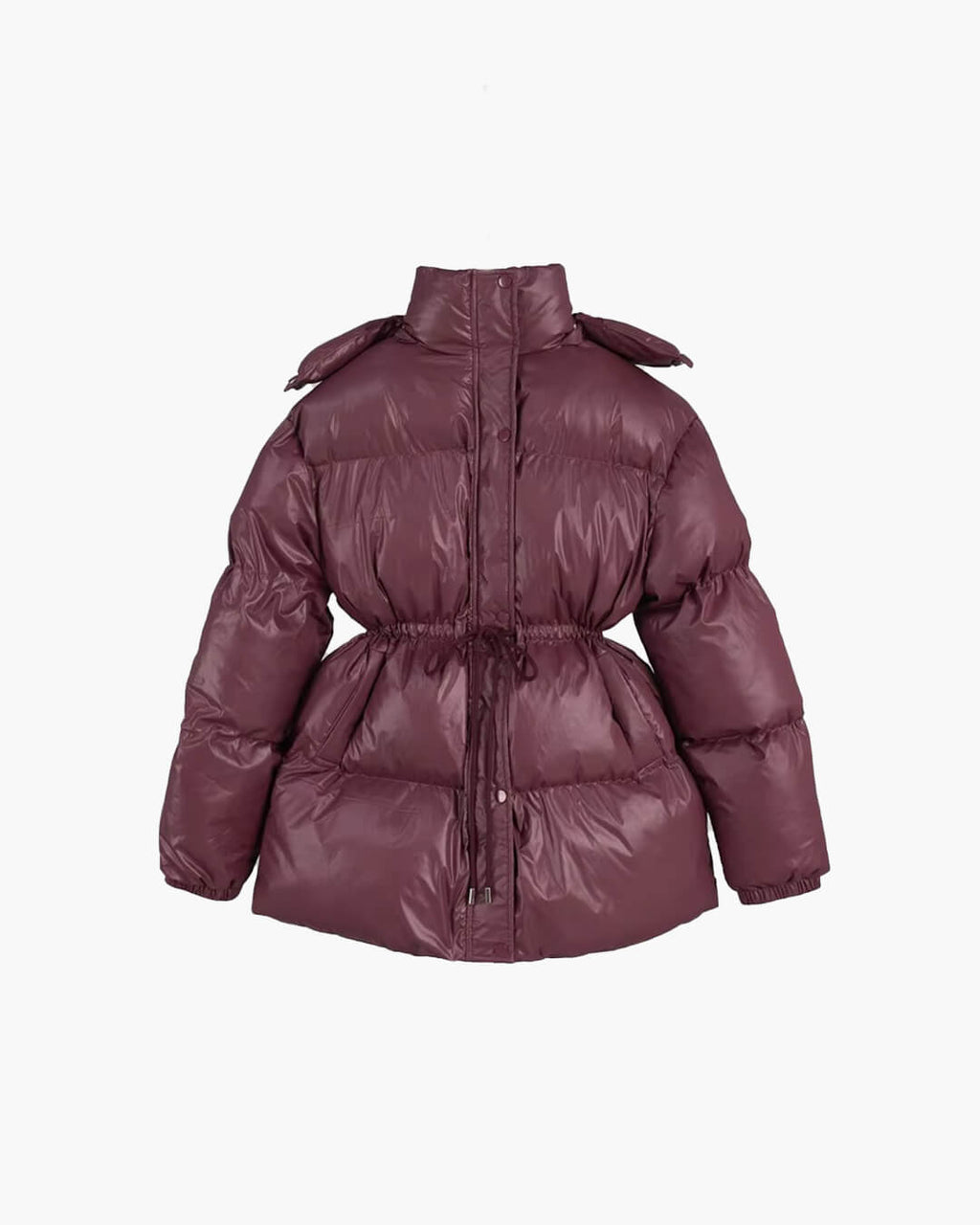 Daunenjacke Damen mit Kordelzug und Longline-Silhouette | J&B - 5 - Jasminaboutique.com