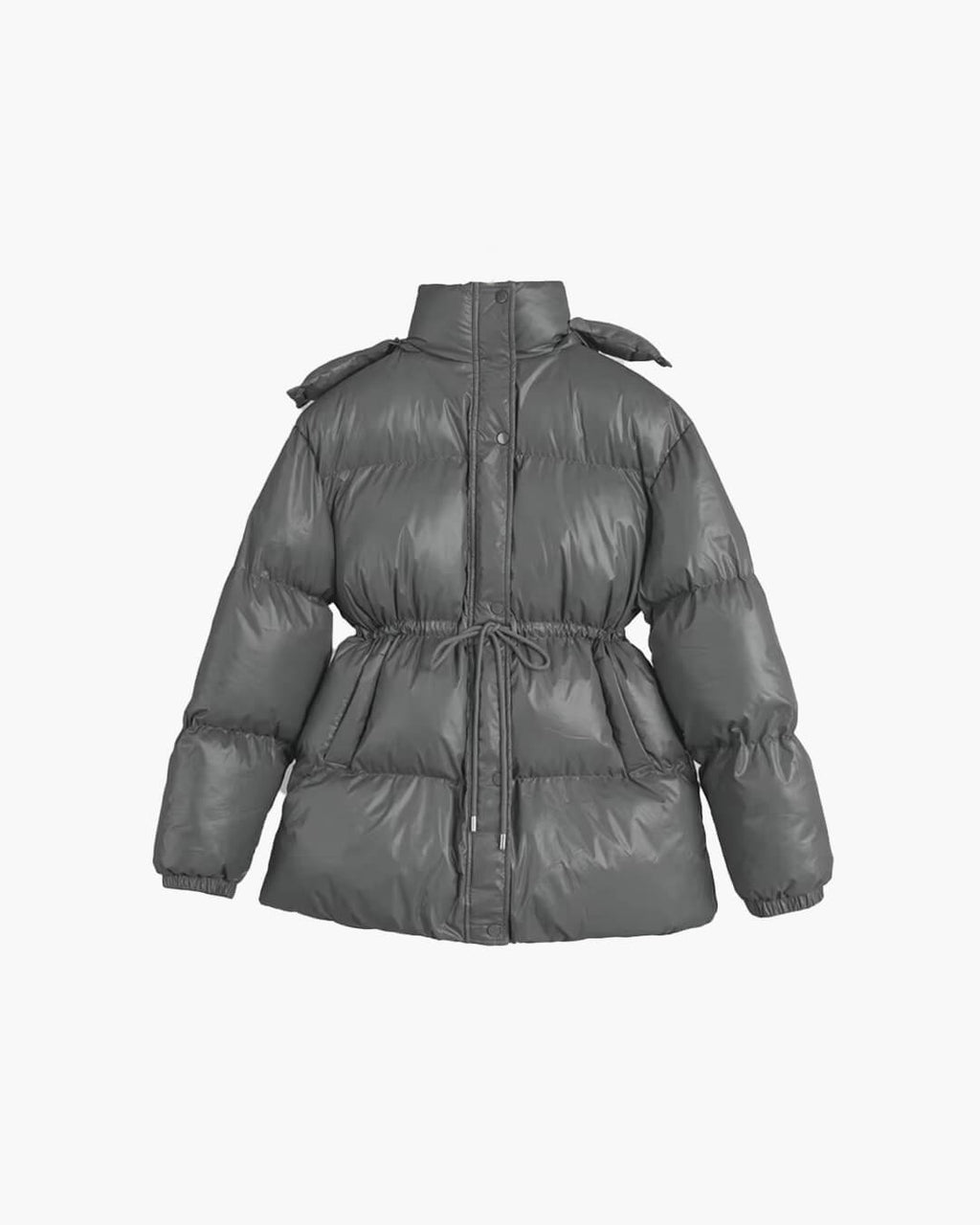 Daunenjacke Damen mit Kordelzug und Longline-Silhouette | J&B - 8 - Jasminaboutique.com
