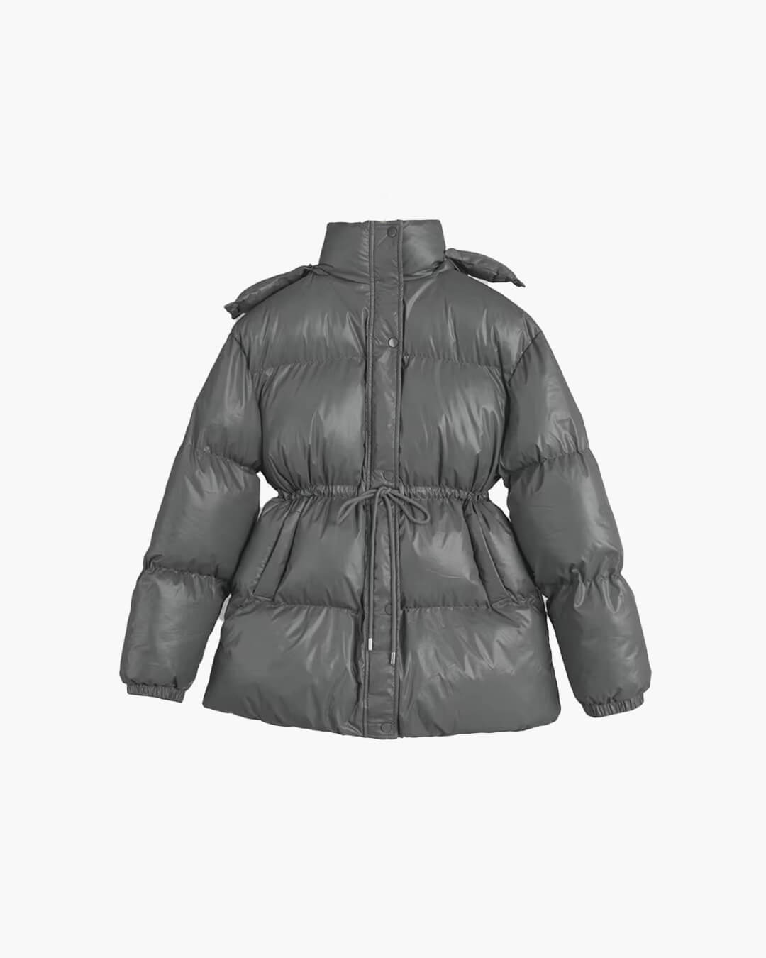 Daunenjacke Damen mit Kordelzug und Longline-Silhouette | J&B - 8 - Jasminaboutique.com