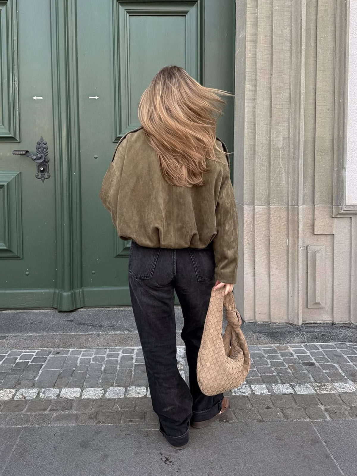 Bomberjacke Damen, oversized Schnitt mit Reißverschluss | J&B - 5 - Jasminaboutique.com