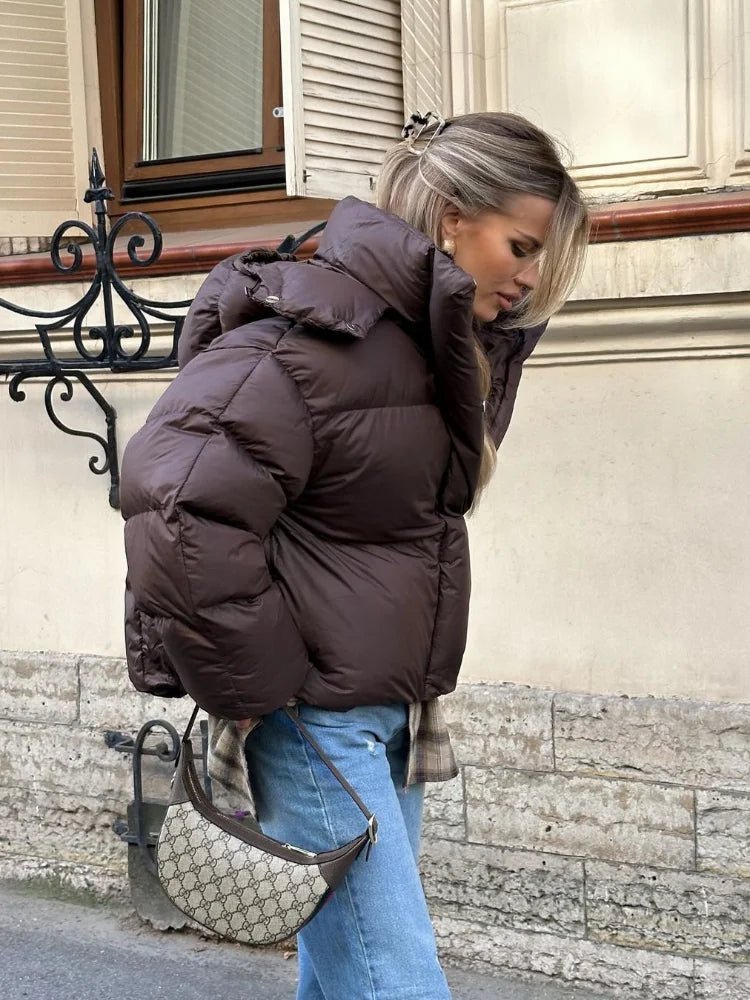 Damen Pufferjacke in verkürzter Passform mit Reißverschluss | J&B - 2 - Jasminaboutique.com