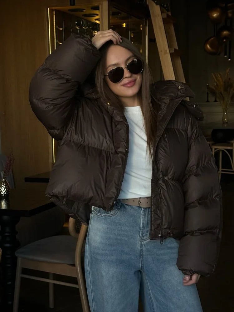 Damen Pufferjacke in verkürzter Passform mit Reißverschluss | J&B - 3 - Jasminaboutique.com