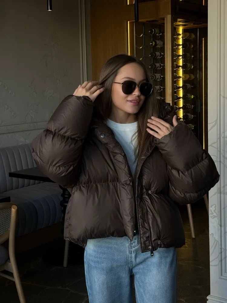 Damen Pufferjacke in verkürzter Passform mit Reißverschluss | J&B - 4 - Jasminaboutique.com