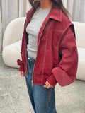 Bomberjacke Damen, Oversize-Schnitt mit Reißverschluss | J&B - 1 - Jasminaboutique.com