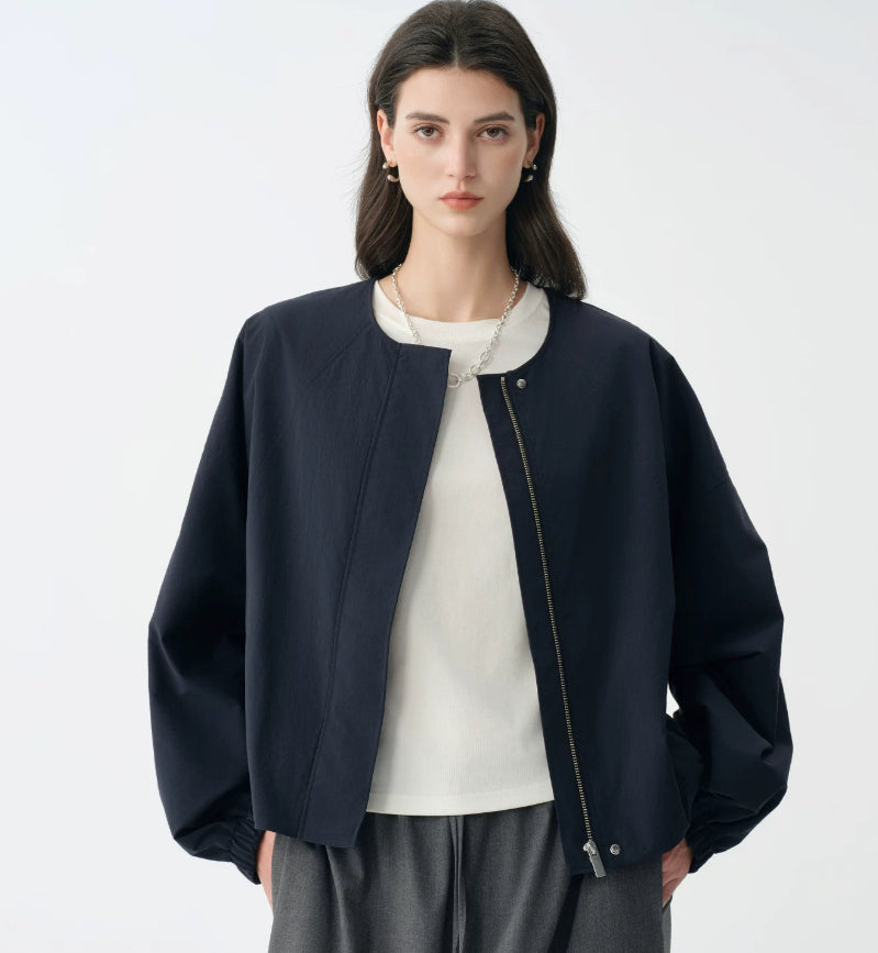 Bomberjacke Damen, lässige Passform, mit Reißverschluss | J&B - 2 - Jasminaboutique.com