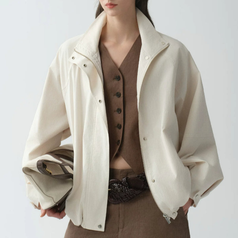 Bomberjacke Damen, lockere Passform, mit praktischem Reißverschluss | J&B - 1 - Jasminaboutique.com
