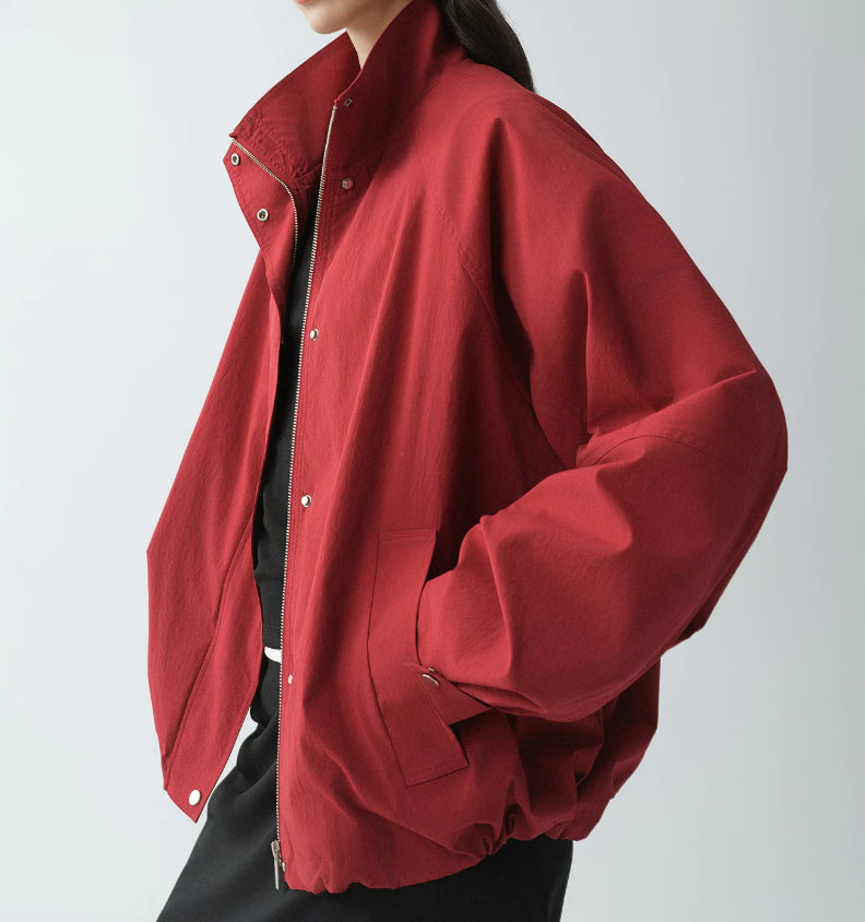 Bomberjacke Damen, lockere Passform, mit praktischem Reißverschluss | J&B - 3 - Jasminaboutique.com