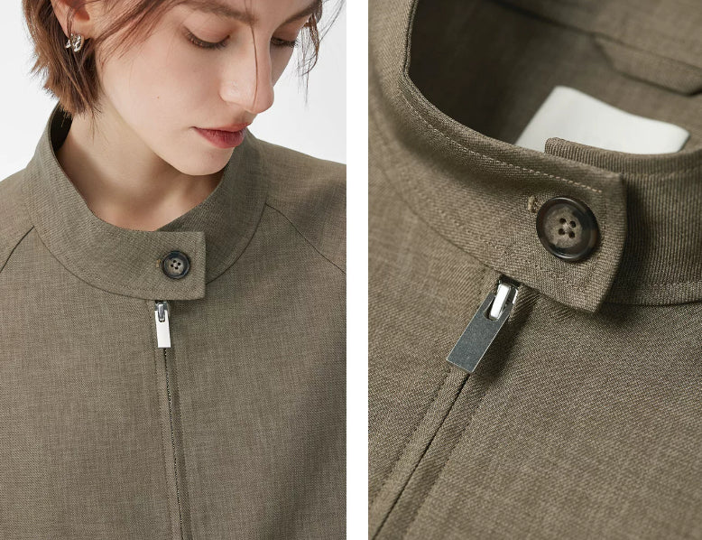Damen Bomberjacke mit Reißverschluss und lässigem Schnitt | J&B - 6 - Jasminaboutique.com