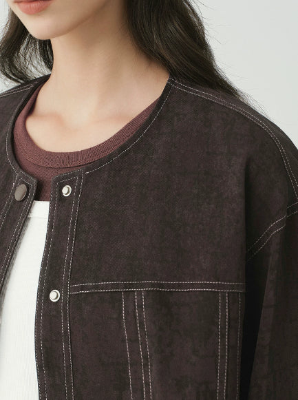Kurze Damenjacke mit lässiger Passform und Vordertaschen | J&B - 3 - Jasminaboutique.com