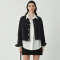 Kurze Damenjacke mit lässiger Passform und Vordertaschen | J&B - 4 - Jasminaboutique.com