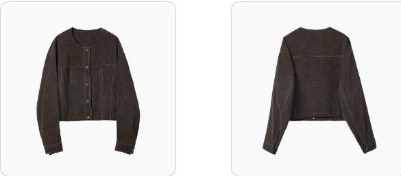 Kurze Damenjacke mit lässiger Passform und Vordertaschen | J&B - 8 - Jasminaboutique.com