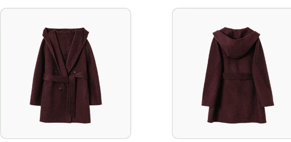 Damenjacke mit Kapuze und Taillengürtel | J&B - 4 - Jasminaboutique.com