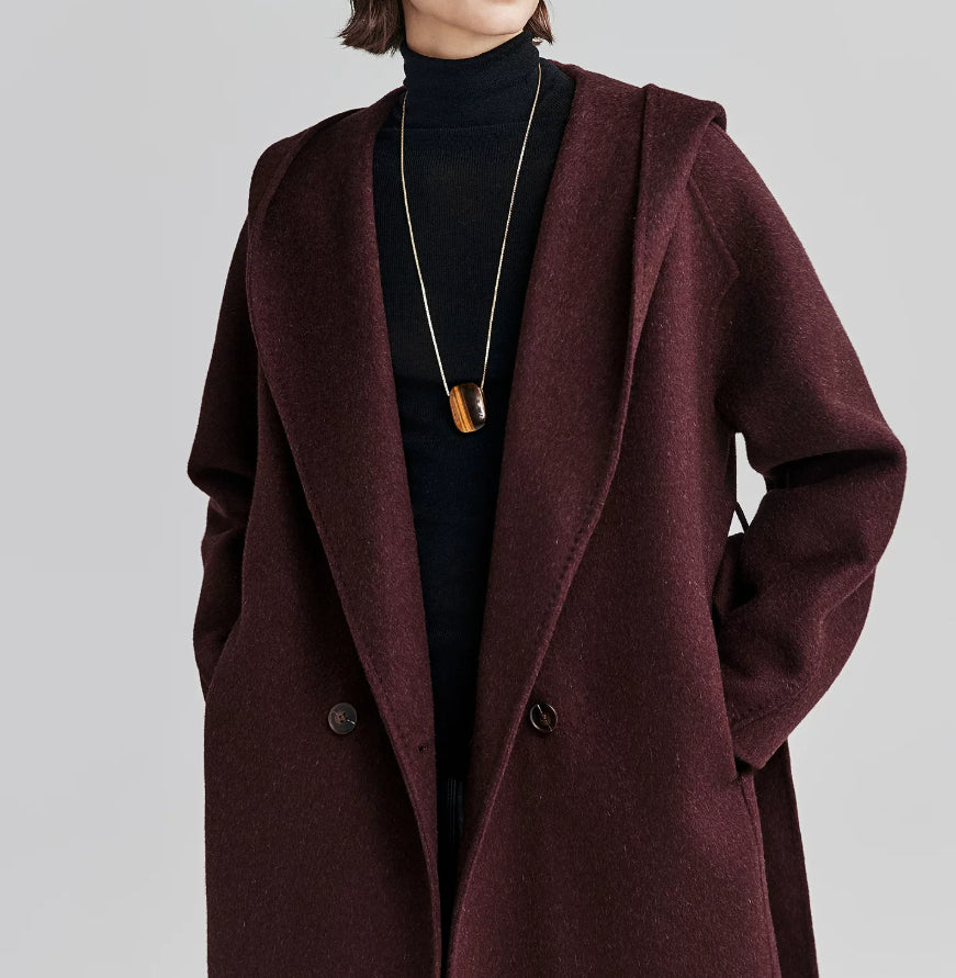 Damenjacke mit Kapuze und Taillengürtel | J&B - 5 - Jasminaboutique.com