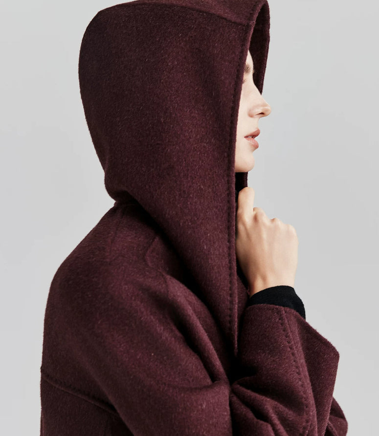 Damenjacke mit Kapuze und Taillengürtel | J&B - 6 - Jasminaboutique.com