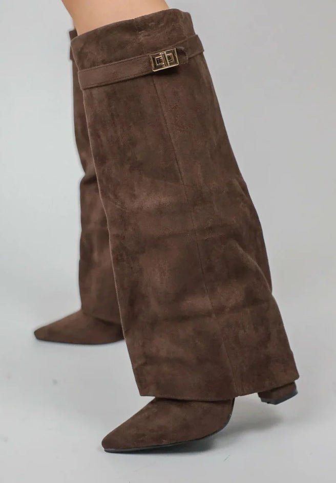 Overknee-Stiefel Damen im eleganten Design mit Blockabsatz | J&B - 3 - Jasminaboutique.com