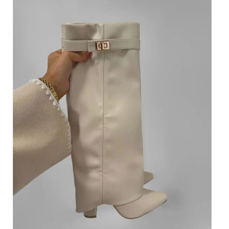 Overknee-Stiefel Damen im eleganten Design mit Blockabsatz | J&B - 7 - Jasminaboutique.com